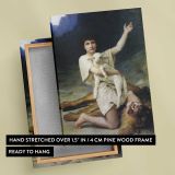 Woman with a Lyre in a Rocky Landscape canvas print, front and back view