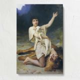 Woman with a Lyre in a Rocky Landscape canvas print, front view