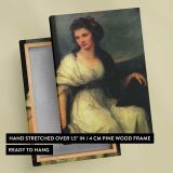 Woman in a Pale Yellow Gown canvas print, front and back view