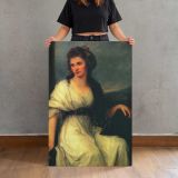 Woman in a Pale Yellow Gown canvas print, held for scale