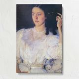 Woman in a White Blouse canvas print, front view