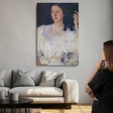 Woman in a White Blouse canvas print, room display