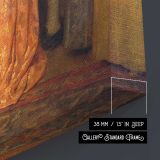 Gathering around a Seated Woman canvas print, canvas edge detail