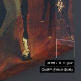 Rider on a Black Horse canvas print, canvas edge detail