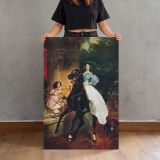 Rider on a Black Horse canvas print, held for scale