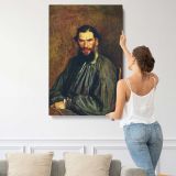 Bearded Man in a Dark Robe canvas print, displayed on a wall