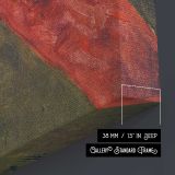 Bearded Man with a Red Scarf canvas print, canvas edge detail