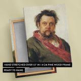 Bearded Man with a Red Scarf canvas print, front and back view