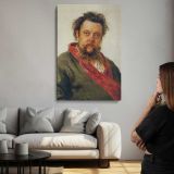Bearded Man with a Red Scarf canvas print, room display