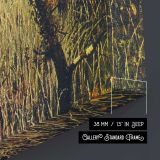 Woman and Child in a Summer Meadow canvas print, canvas edge detail