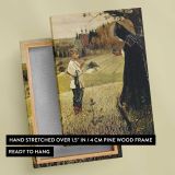 Woman and Child in a Summer Meadow canvas print, front and back view