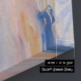 Mother Holding a Baby in a Pink Dress canvas print, canvas edge detail
