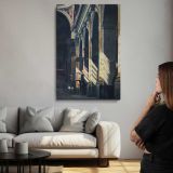 Sunlight on a City Building canvas print, room display