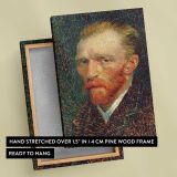 Self-Portrait of Vincent van Gogh by Vincent Van Gogh canvas print, front and back view