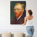 Self-Portrait of Vincent van Gogh by Vincent Van Gogh canvas print, displayed on a wall