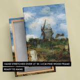 Windmill beneath a Blue Sky by Vincent Van Gogh canvas print, front and back view