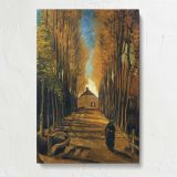 Tree-Lined Avenue in Autumn by Vincent Van Gogh canvas print, front view