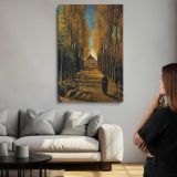 Tree-Lined Avenue in Autumn by Vincent Van Gogh canvas print, room display