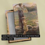 Woman and Children in a Meadow by Daniel Gerhartz canvas print, front and back view