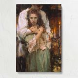 Woman in a White Lace Veil by Daniel Gerhartz canvas print, front view