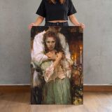 Woman in a White Lace Veil by Daniel Gerhartz canvas print, held for scale