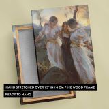 Women in White Dresses beneath Trees by Daniel Gerhartz canvas print, front and back view
