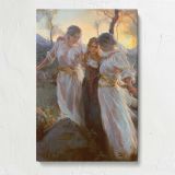 Women in White Dresses beneath Trees by Daniel Gerhartz canvas print, front view