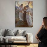 Women in White Dresses beneath Trees by Daniel Gerhartz canvas print, room display