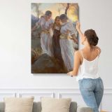 Women in White Dresses beneath Trees by Daniel Gerhartz canvas print, displayed on a wall