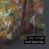 Young Artist Painting Outdoors by Daniel Gerhartz canvas print, canvas edge detail