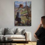 Young Artist Painting Outdoors by Daniel Gerhartz canvas print, room display