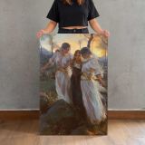 Women Resting beneath Trees by Daniel Gerhartz canvas print, held for scale