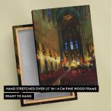 Candlelit Church Interior by Daniel Gerhartz canvas print, front and back view