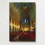 Candlelit Church Interior by Daniel Gerhartz canvas print, front view