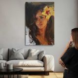 Woman with a Yellow Flower in Her Hair by Daniel Gerhartz canvas print, room display
