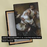 Men Tending a Wounded Figure by Daniel Gerhartz canvas print, front and back view