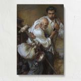 Men Tending a Wounded Figure by Daniel Gerhartz canvas print, front view