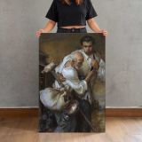Men Tending a Wounded Figure by Daniel Gerhartz canvas print, held for scale