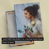 A Gift of White Roses by Daniel Gerhartz canvas print, front and back view