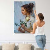 A Gift of White Roses by Daniel Gerhartz canvas print, displayed on a wall