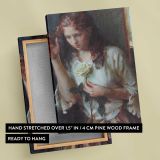 Woman Holding a White Rose by Daniel Gerhartz canvas print, front and back view