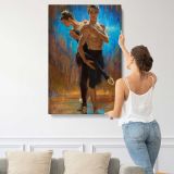 Ballet and Brilliant Blue by Daniel Gerhartz canvas print, displayed on a wall