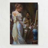 Women Arranging Flowers by Daniel Gerhartz canvas print, front view