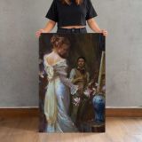 Women Arranging Flowers by Daniel Gerhartz canvas print, held for scale