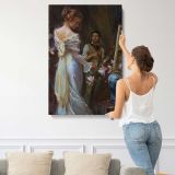 Women Arranging Flowers by Daniel Gerhartz canvas print, displayed on a wall