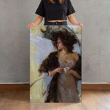 Woman in an Evening Dress and Dark Wrap by Daniel Gerhartz canvas print, held for scale