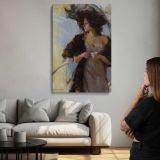 Woman in an Evening Dress and Dark Wrap by Daniel Gerhartz canvas print, room display