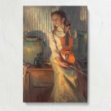 Her Mother's Violin by Daniel Gerhartz canvas print, front view
