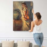 Her Mother's Violin by Daniel Gerhartz canvas print, displayed on a wall