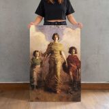 The Virgin by Abbott Handerson Thayer canvas print, held for scale